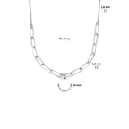 Graveercollier rondje 40 + 4 cm zilver gerhodineerd