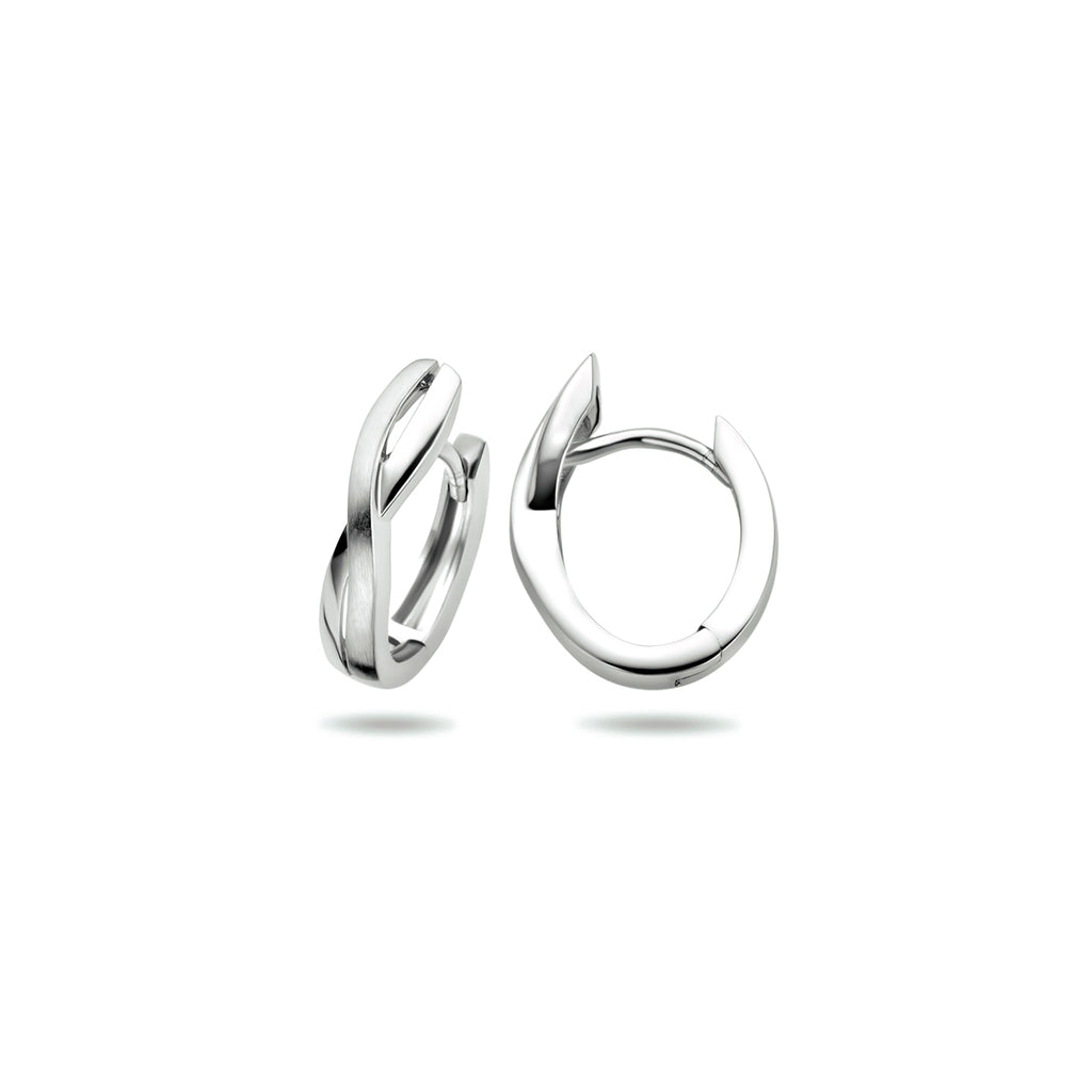 Klapoorringen poli/mat zilver gerhodineerd