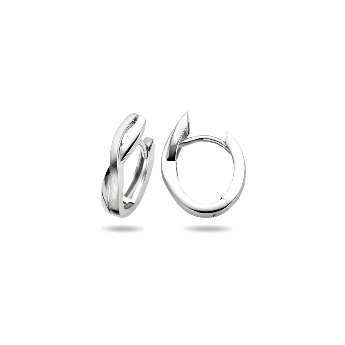 Klapoorringen poli/mat zilver gerhodineerd