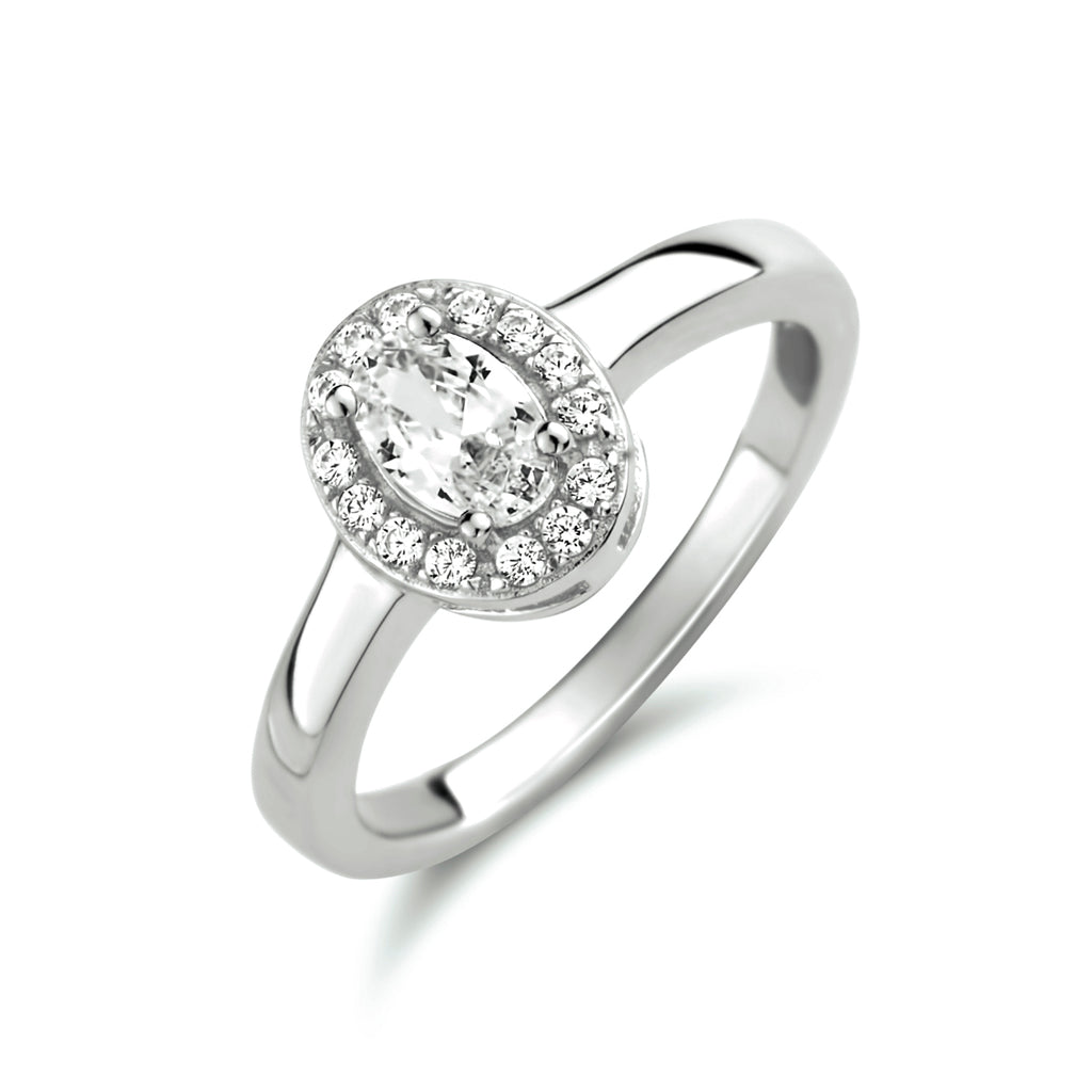 Ring zirkonia zilver gerhodineerd