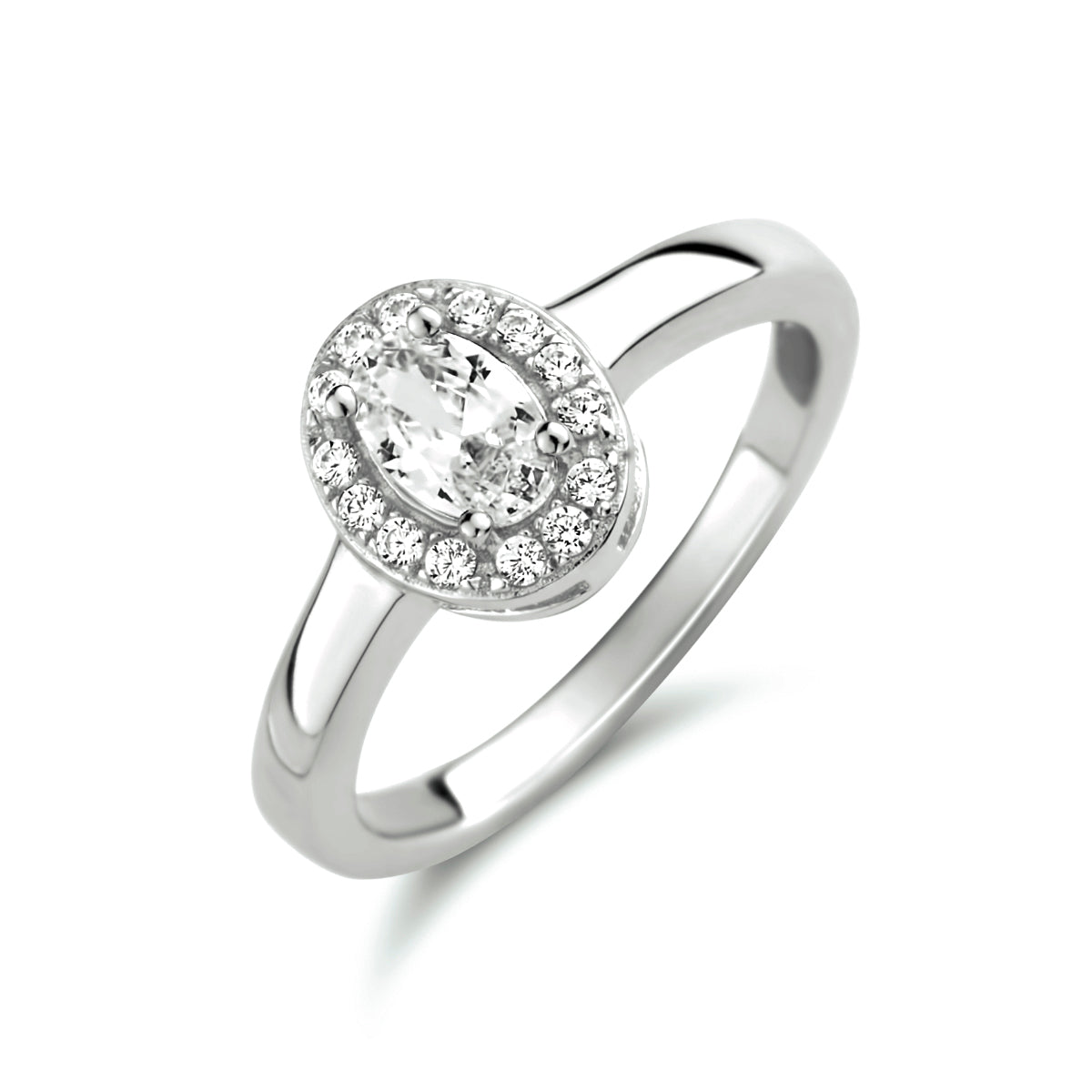 Ring zirkonia zilver gerhodineerd