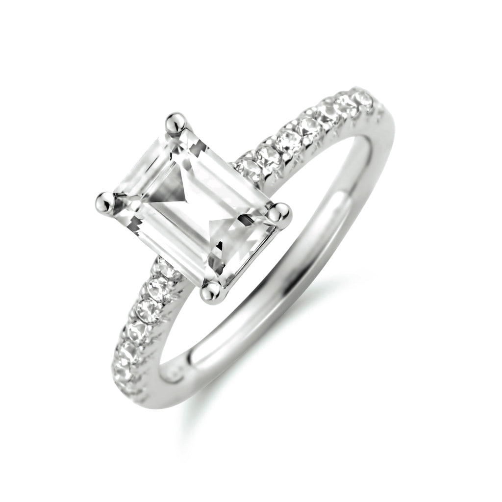 Ring zirkonia zilver gerhodineerd