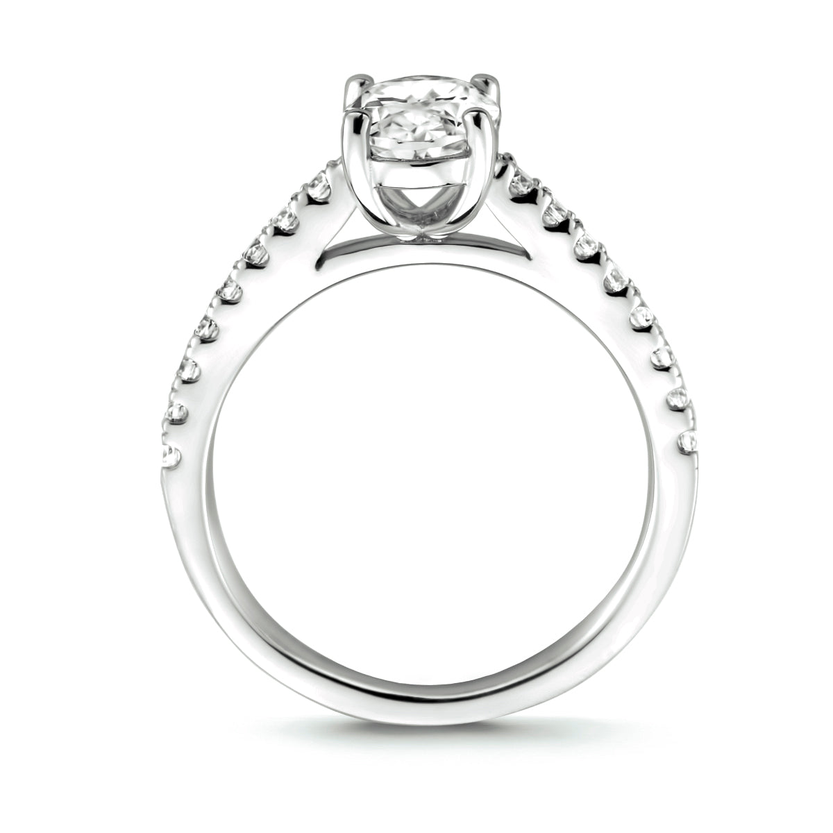 Ring zirkonia zilver gerhodineerd