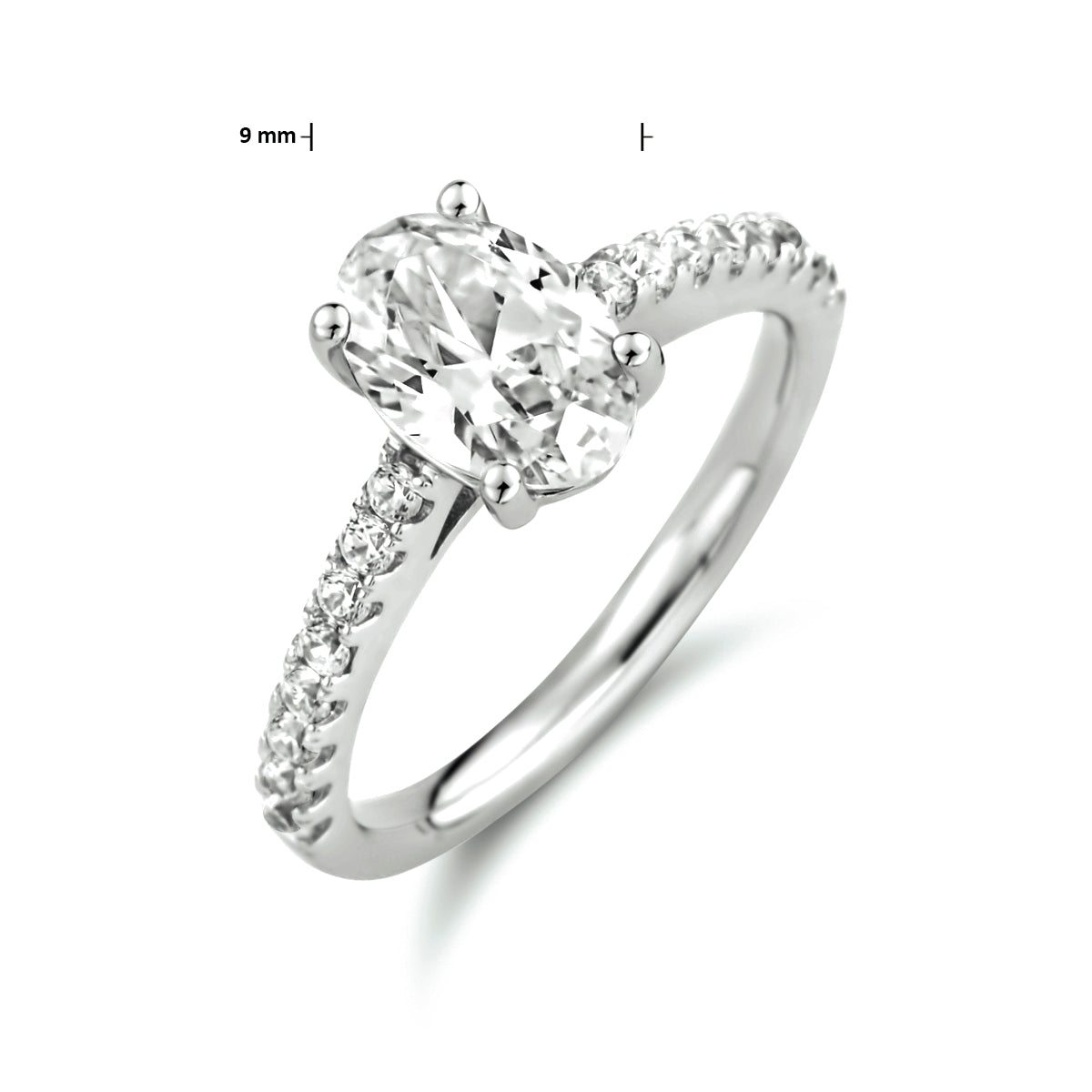 Ring zirkonia zilver gerhodineerd