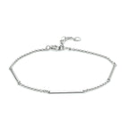 Armband balkjes 1,6 mm 15,5 + 2,5 mm zilver gerhodineerd