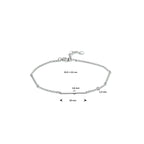 Armband balkjes 1,6 mm 15,5 + 2,5 mm zilver gerhodineerd