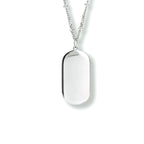 Collier dog tag 40 - 42 - 44 cm zilver gerhodineerd