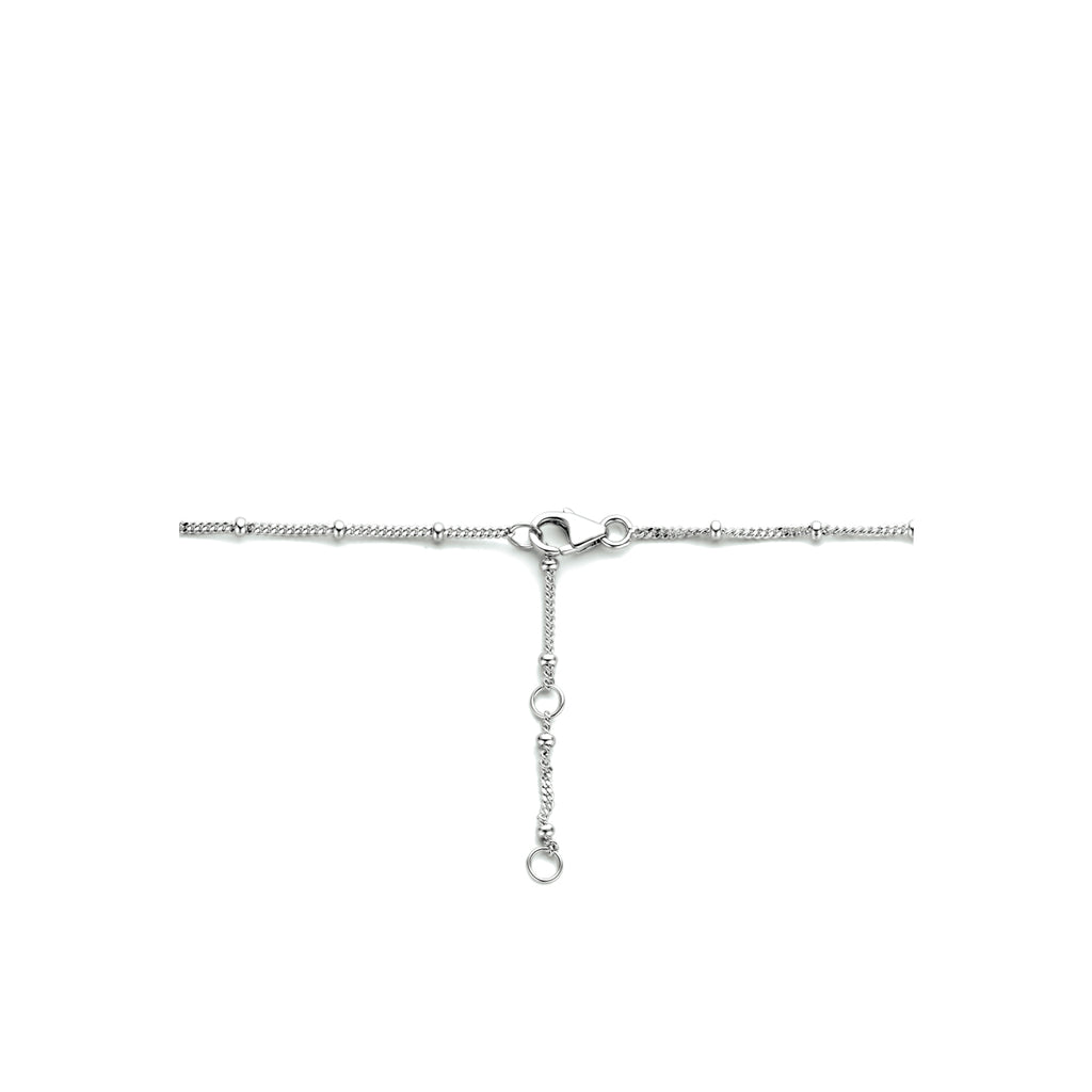 Collier dog tag 40 - 42 - 44 cm zilver gerhodineerd