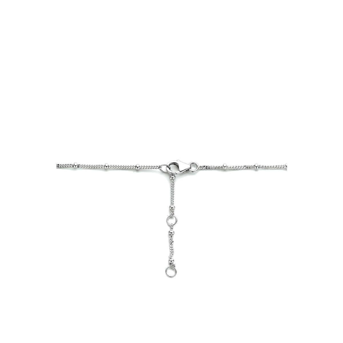 Collier dog tag 40 - 42 - 44 cm zilver gerhodineerd