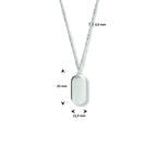 Collier dog tag 40 - 42 - 44 cm zilver gerhodineerd