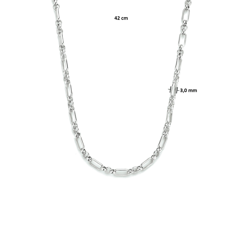 Collier anker 3,0 mm zilver gerhodineerd