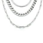 Multi-collier schakels 4,1 mm 41 + 4 cm zilver gerhodineerd