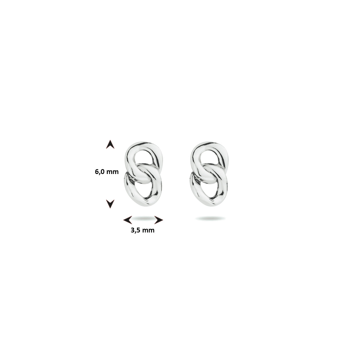 Oorhangers schakel zilver gerhodineerd