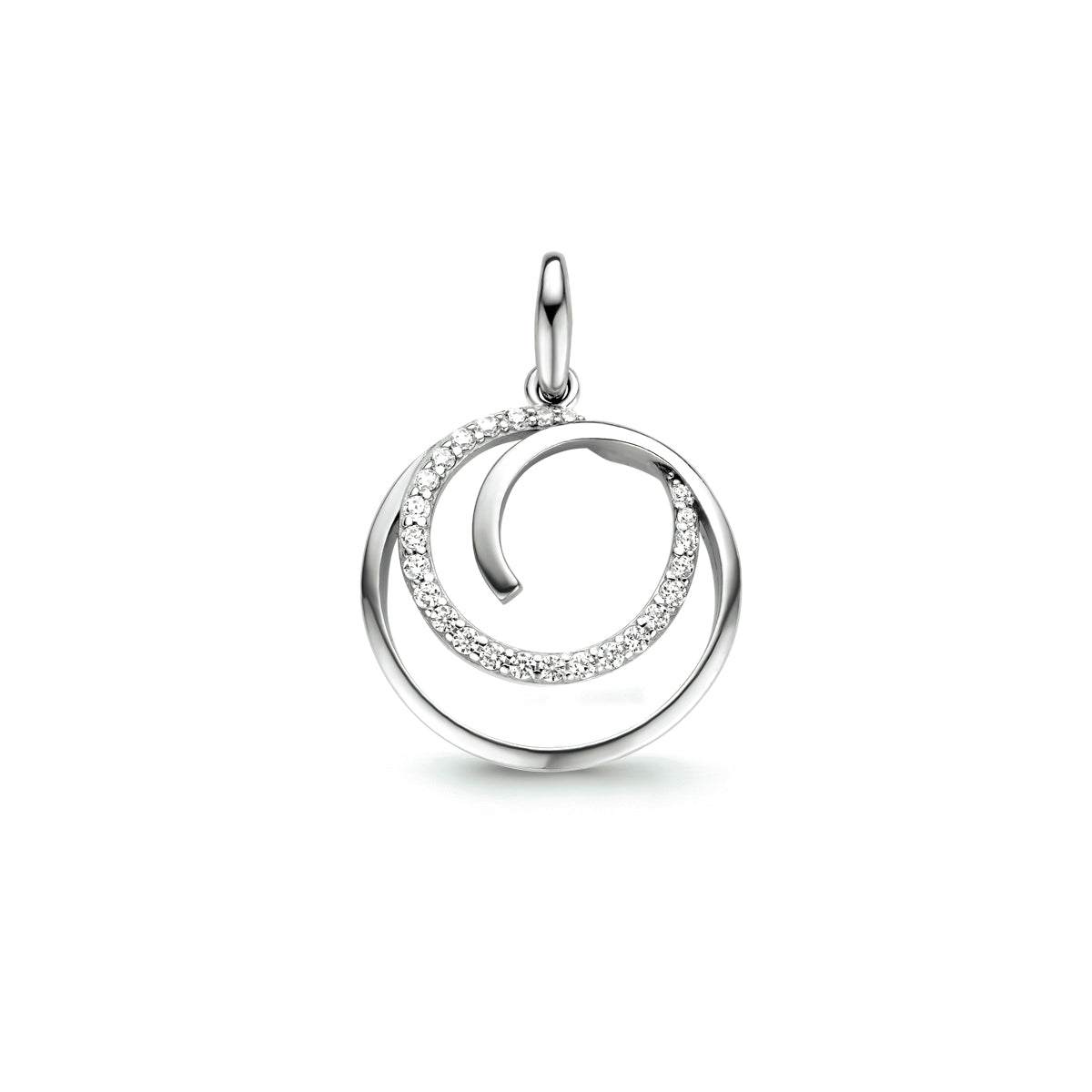 Hanger zirkonia zilver gerhodineerd