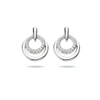 Oorknoppen zirkonia zilver gerhodineerd