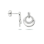 Oorknoppen zirkonia zilver gerhodineerd