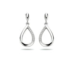 Oorhangers druppel zirkonia zilver gerhodineerd