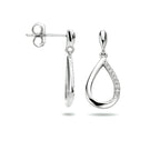 Oorhangers druppel zirkonia zilver gerhodineerd