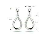 Oorhangers druppel zirkonia zilver gerhodineerd