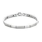 Armband 4,3 mm 19 cm poli/mat zilver gerhodineerd