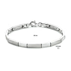 Armband 4,3 mm 19 cm poli/mat zilver gerhodineerd