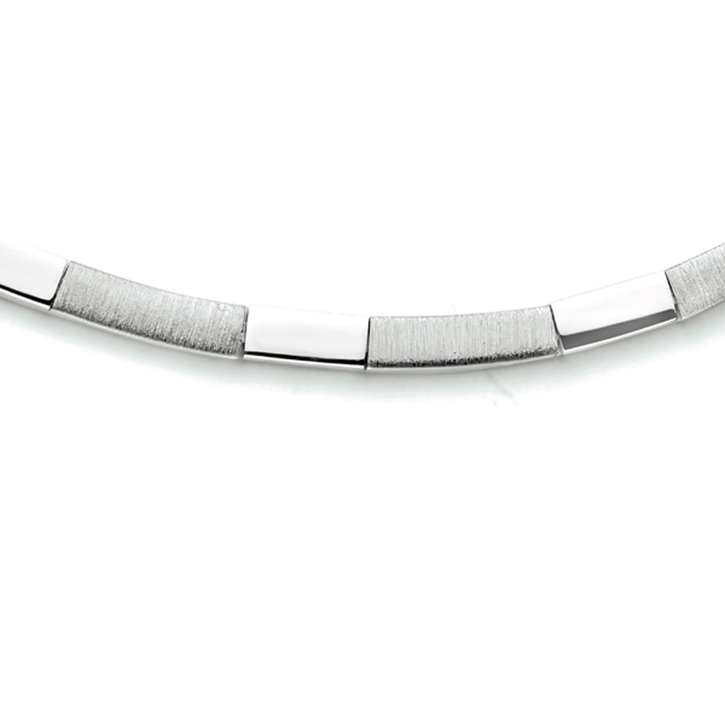 Collier 4,3 mm 43 cm poli/mat zilver gerhodineerd
