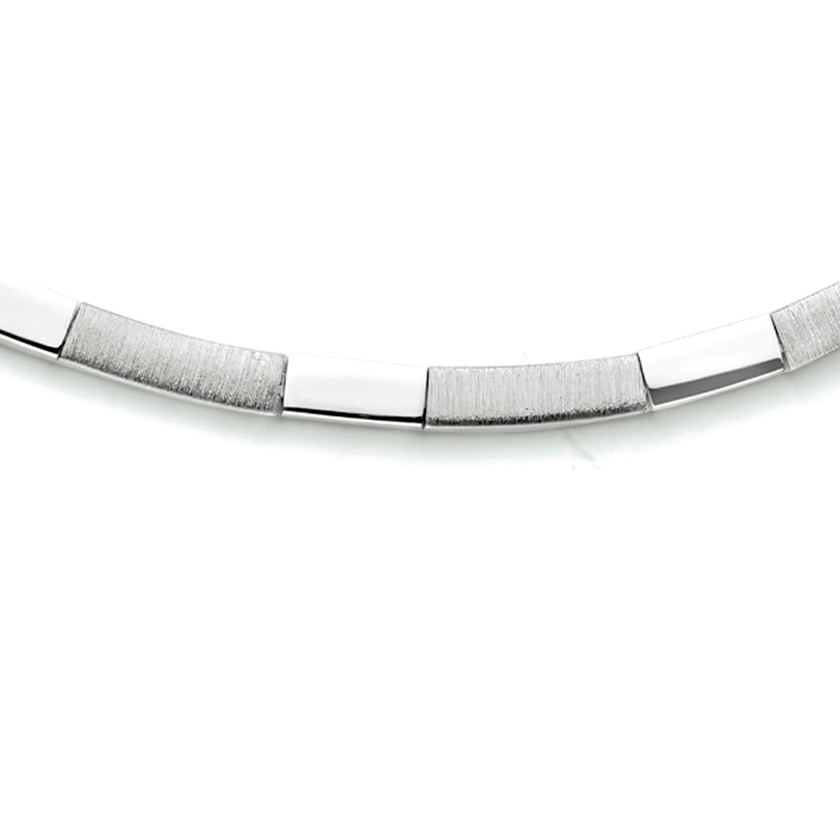 Collier 4,3 mm 43 cm poli/mat zilver gerhodineerd