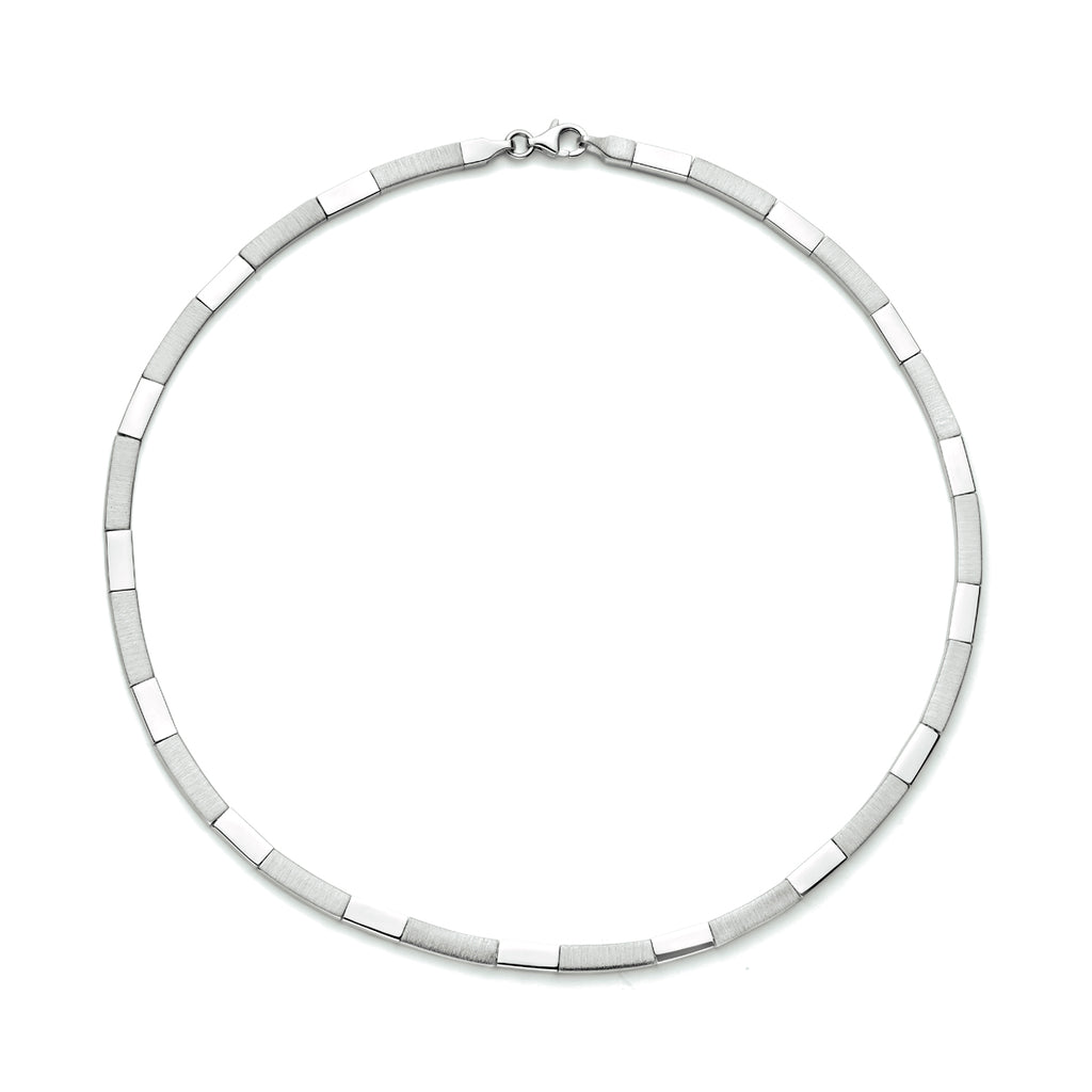 Collier 4,3 mm 43 cm poli/mat zilver gerhodineerd
