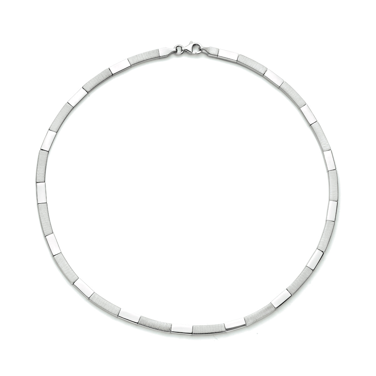 Collier 4,3 mm 43 cm poli/mat zilver gerhodineerd