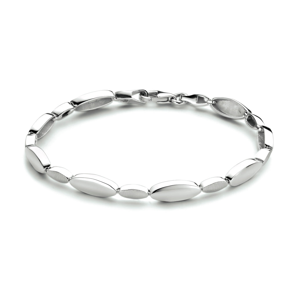 Armband 5,2 mm 19 cm poli/mat zilver gerhodineerd