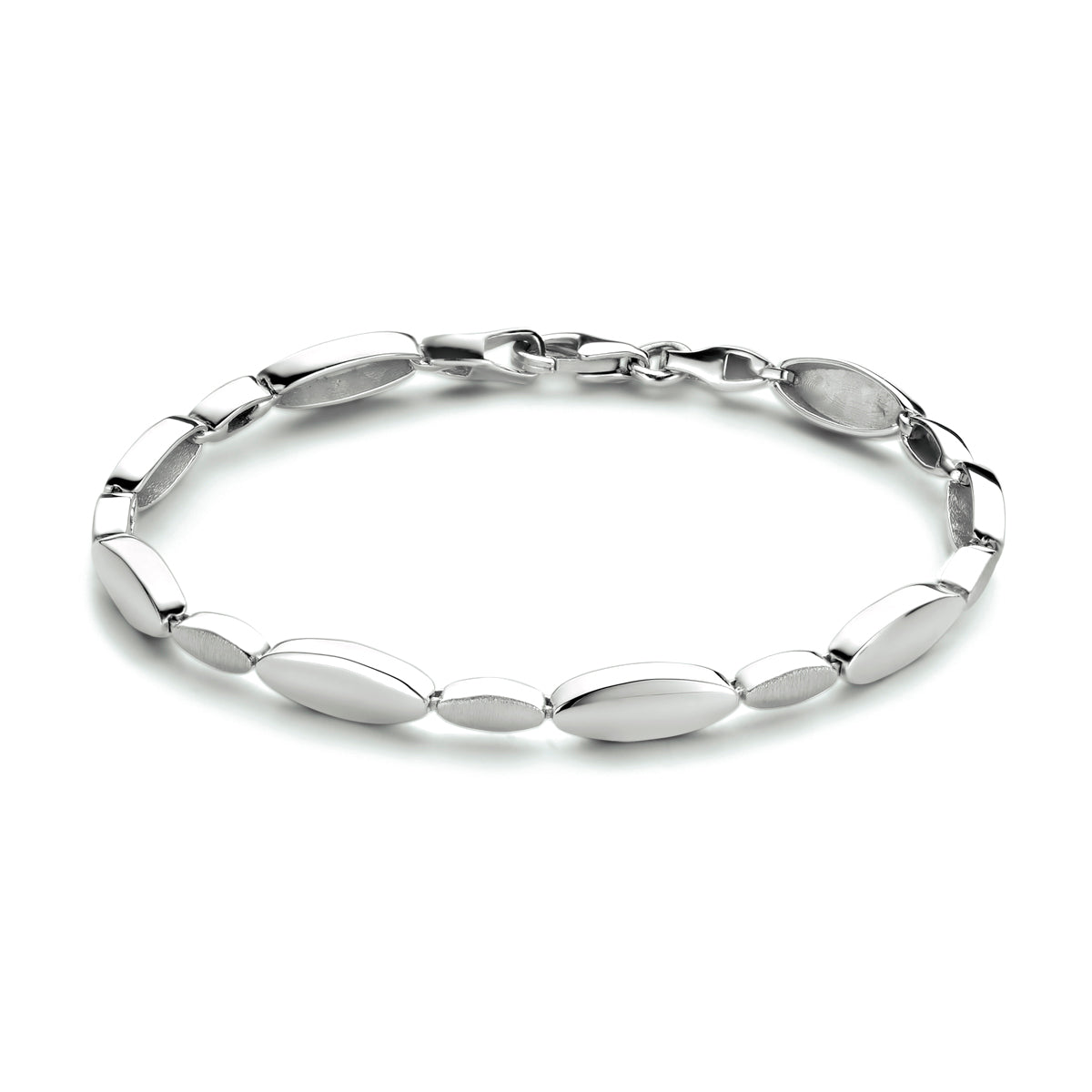 Armband 5,2 mm 19 cm poli/mat zilver gerhodineerd