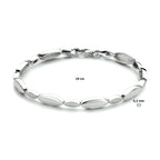 Armband 5,2 mm 19 cm poli/mat zilver gerhodineerd