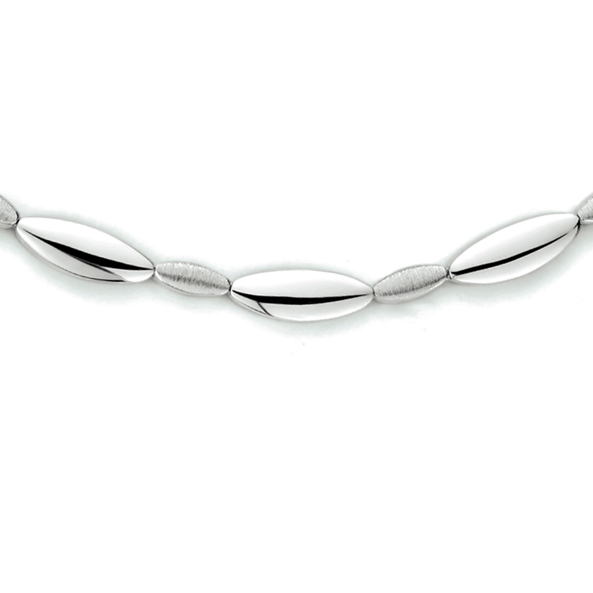 Collier 5,2 mm 43 cm poli/mat zilver gerhodineerd