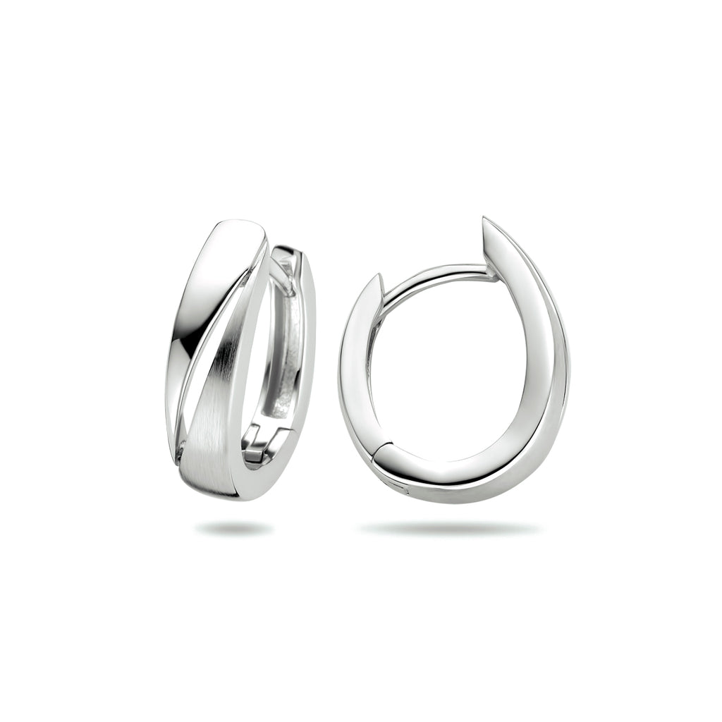 Klapoorringen poli/mat zilver gerhodineerd