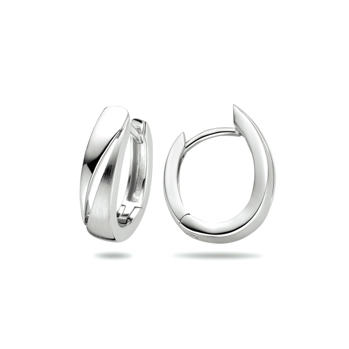 Klapoorringen poli/mat zilver gerhodineerd