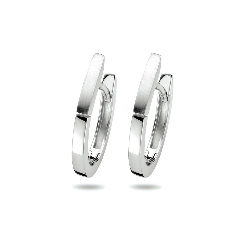 Klapoorringen poli/mat zilver gerhodineerd