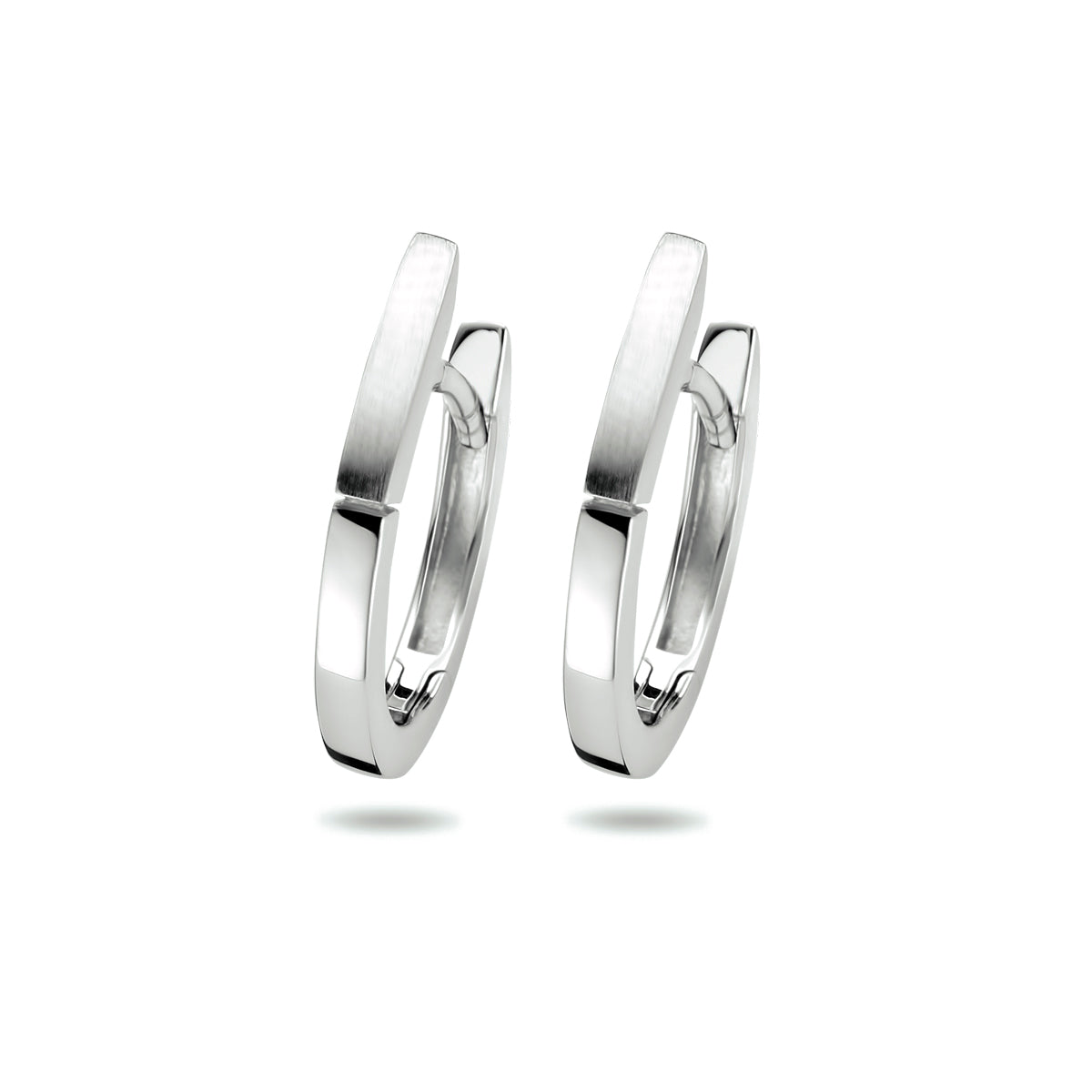 Klapoorringen poli/mat zilver gerhodineerd