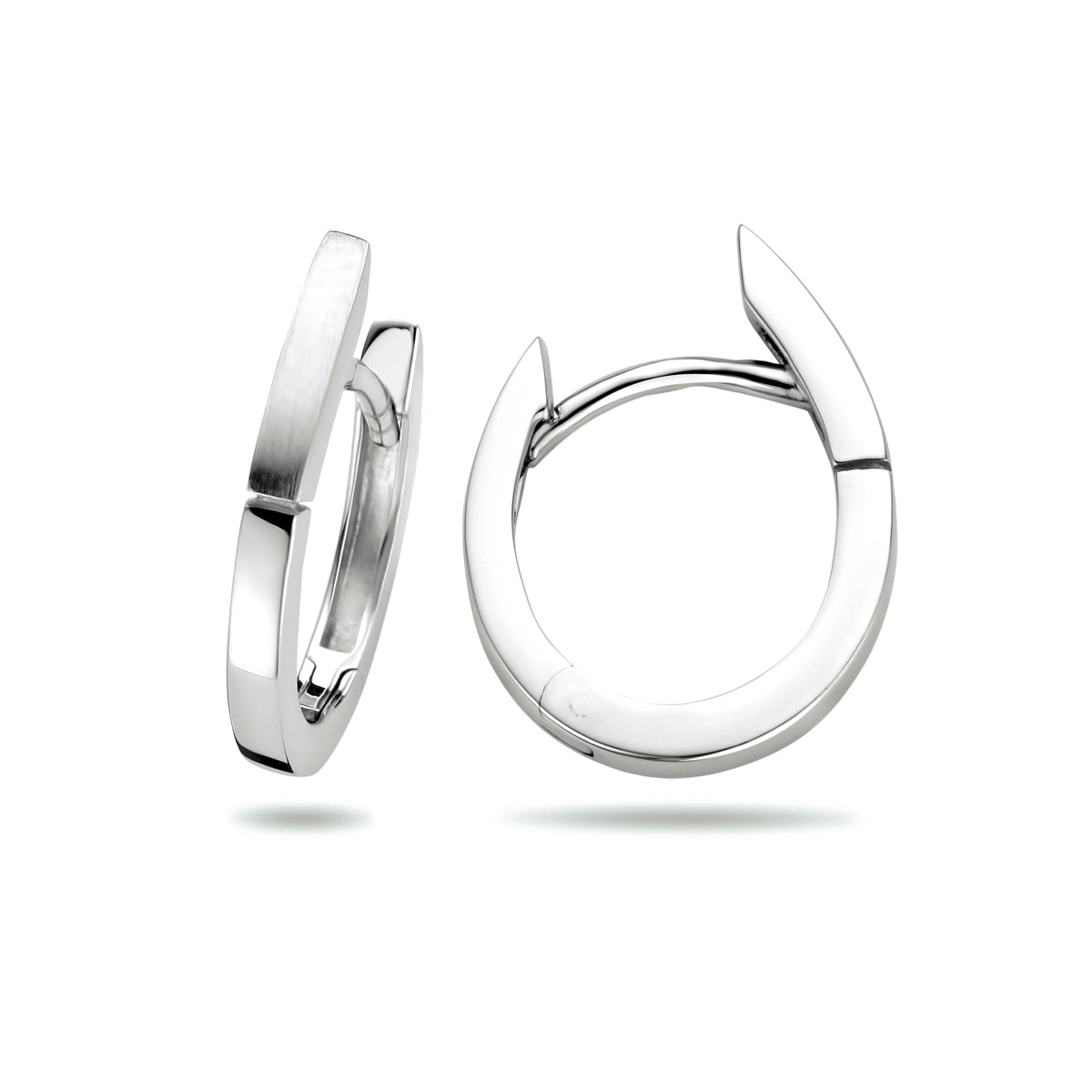 Klapoorringen poli/mat zilver gerhodineerd