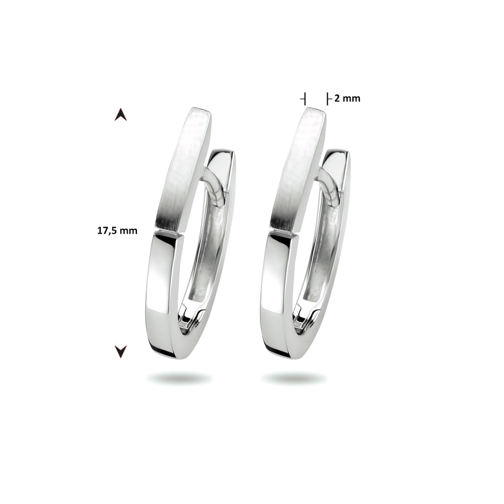 Klapoorringen poli/mat zilver gerhodineerd