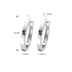 Klapoorringen poli/mat zilver gerhodineerd