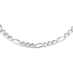Collier figaro 4,0 mm 50 cm zilver gerhodineerd
