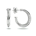 Stekeroorringen bolletjes zilver gerhodineerd