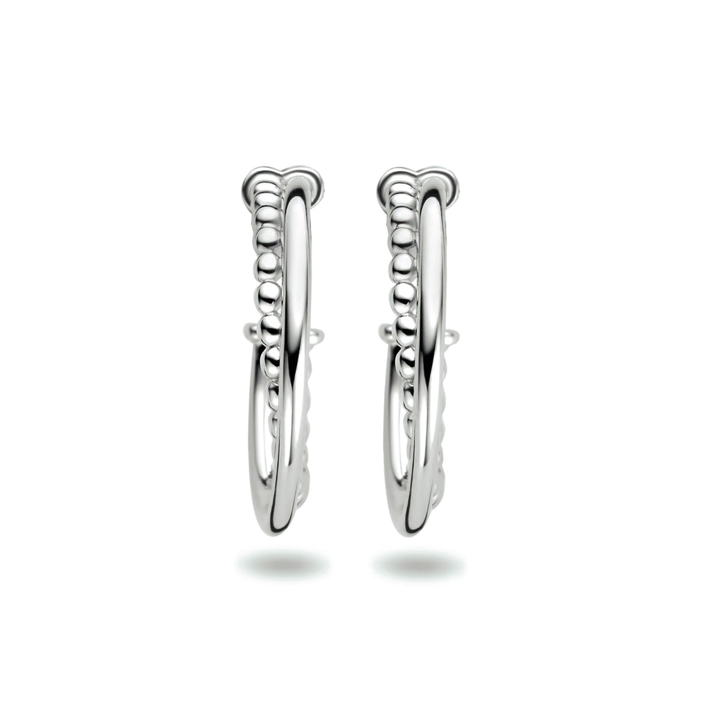 Stekeroorringen bolletjes zilver gerhodineerd