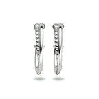 Stekeroorringen bolletjes zilver gerhodineerd