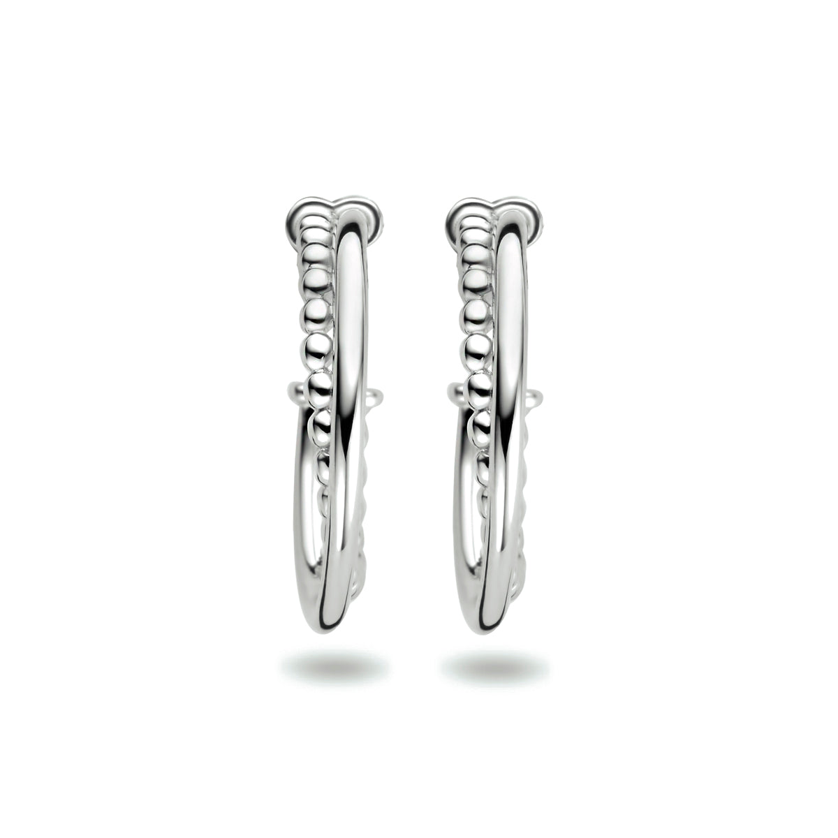 Stekeroorringen bolletjes zilver gerhodineerd