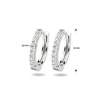 Klapoorringen zirkonia zilver gerhodineerd