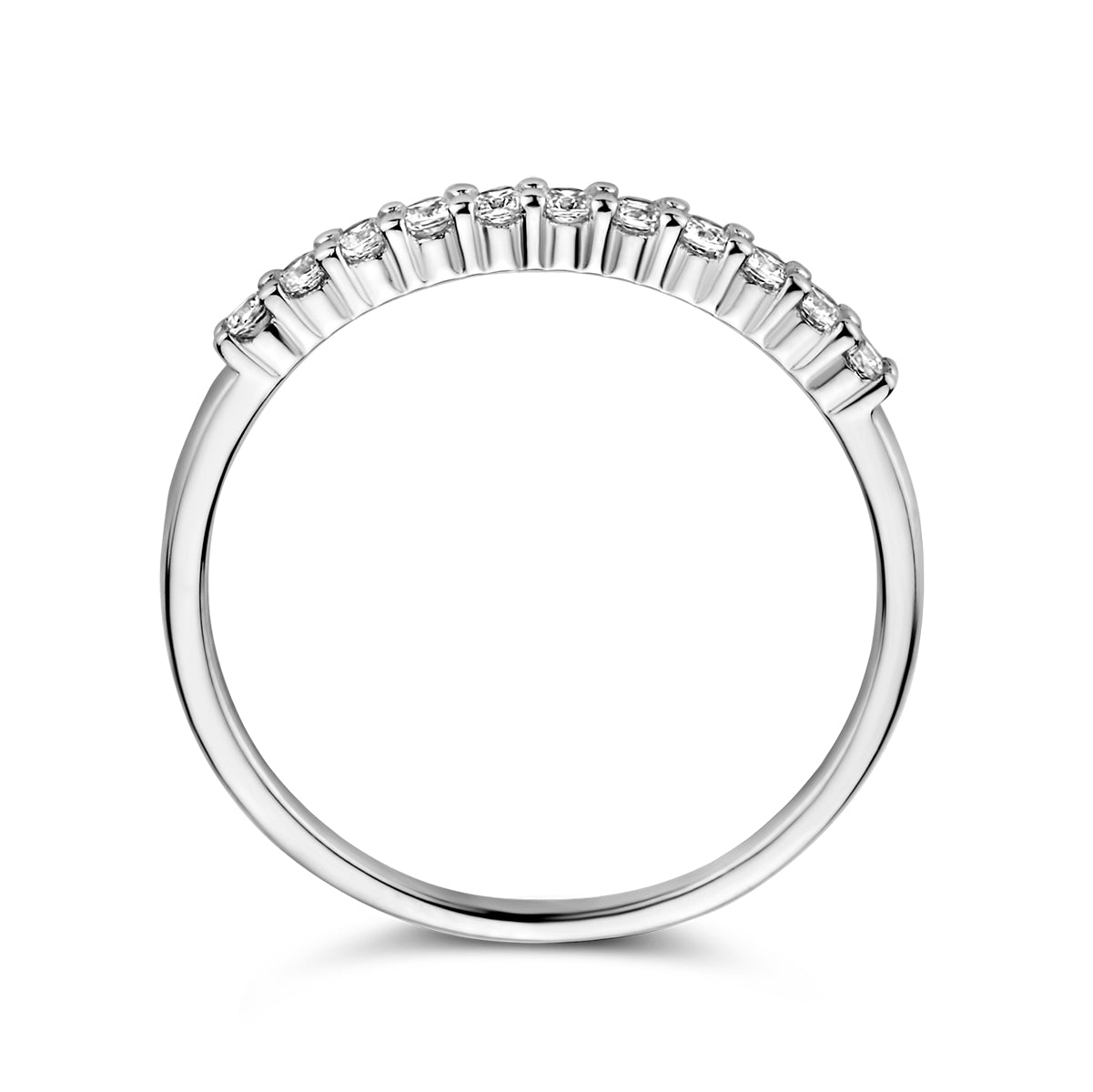 Aanschuifring zirkonia zilver gerhodineerd