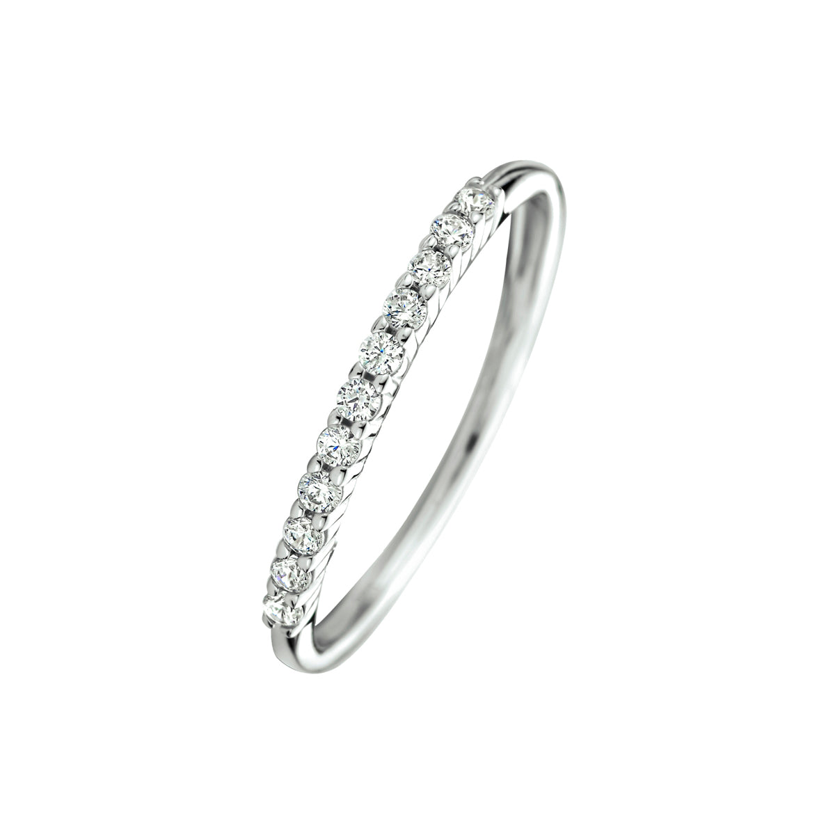 Aanschuifring zirkonia zilver gerhodineerd