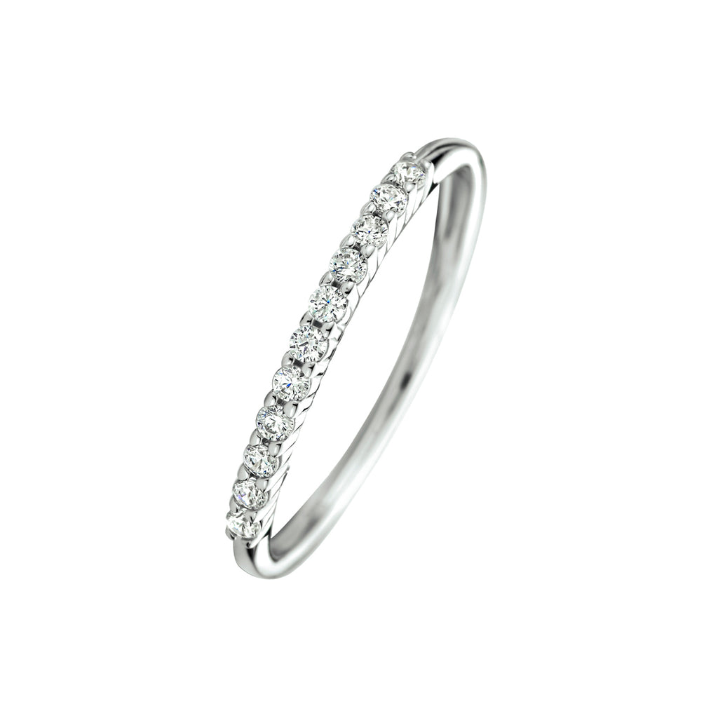 Aanschuifring zirkonia zilver gerhodineerd