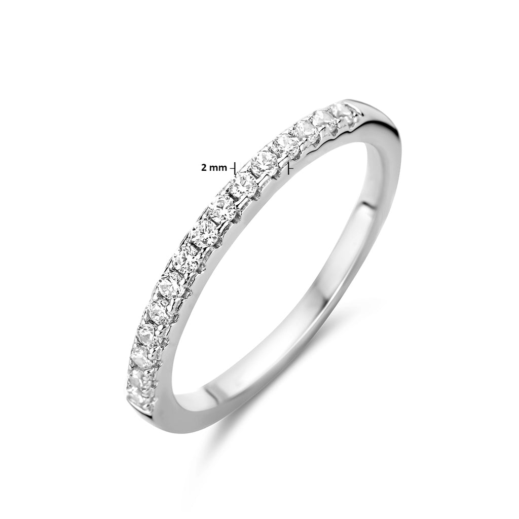 Aanschuifring zirkonia zilver gerhodineerd